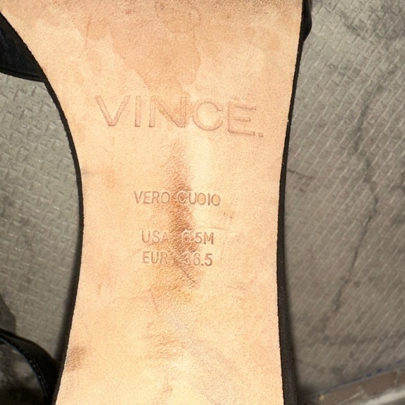 VINCE vero cuoio women’s snake print striped black low block heels 6.5 - Picture 11 of 13